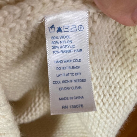 C Wonder Long Sweater fair isle‎ colorful cream soft wool blend Medium - Picture 8 of 8